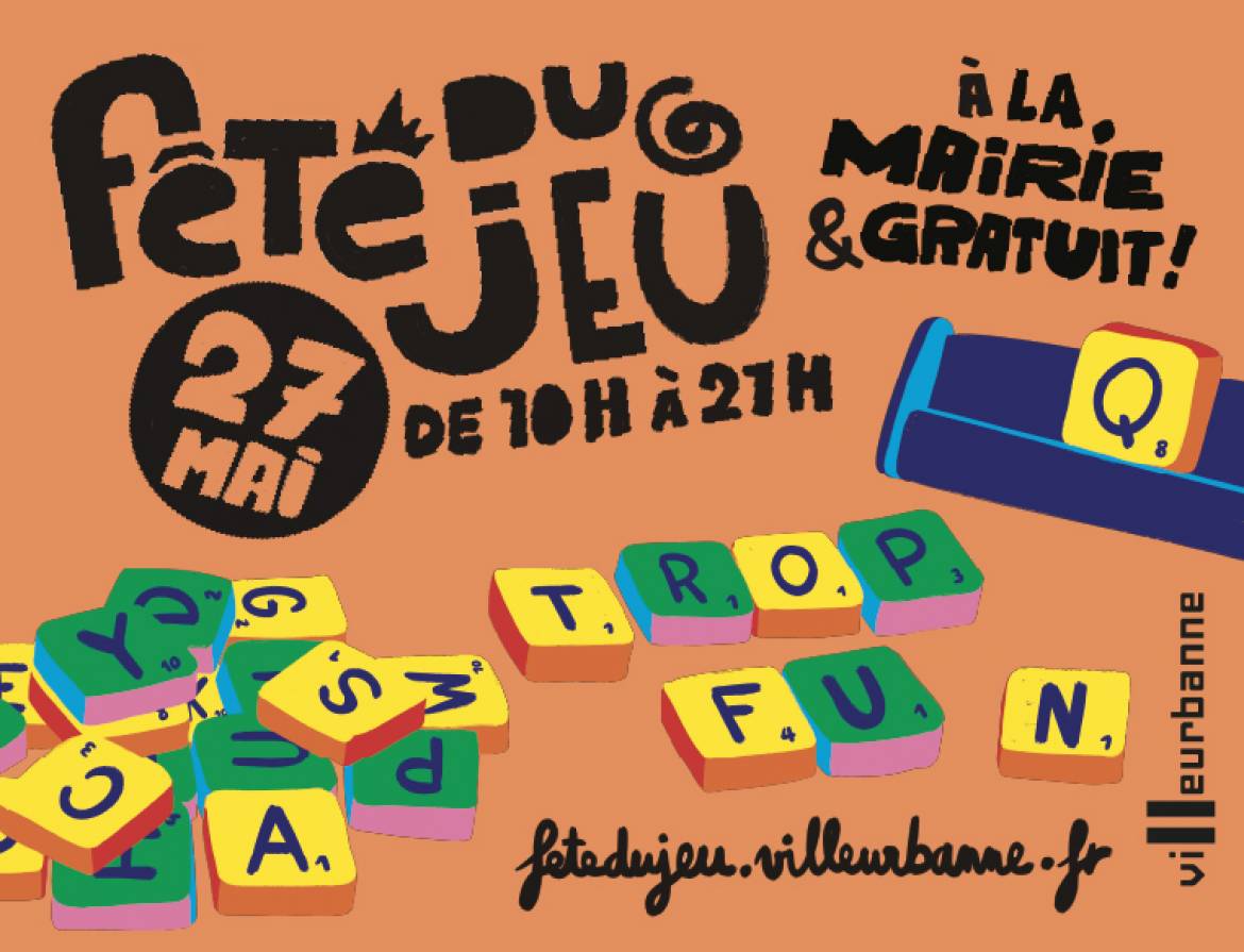 Visuel 2026 de la Fête du jeu de Villeurbanne.